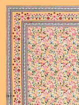 Floral Print Cotton Double King Bedsheet with 2 Pillow Covers