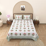 Diwali Gift Box | 1 Double Bedsheet, 1 Pair Door Hanging, 1 Metal Urli, 2 Laddoo Candles
