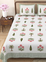 Diwali Gift Box | 1 Double Bedsheet, 1 Pair Door Hanging, 1 Metal Urli, 2 Laddoo Candles