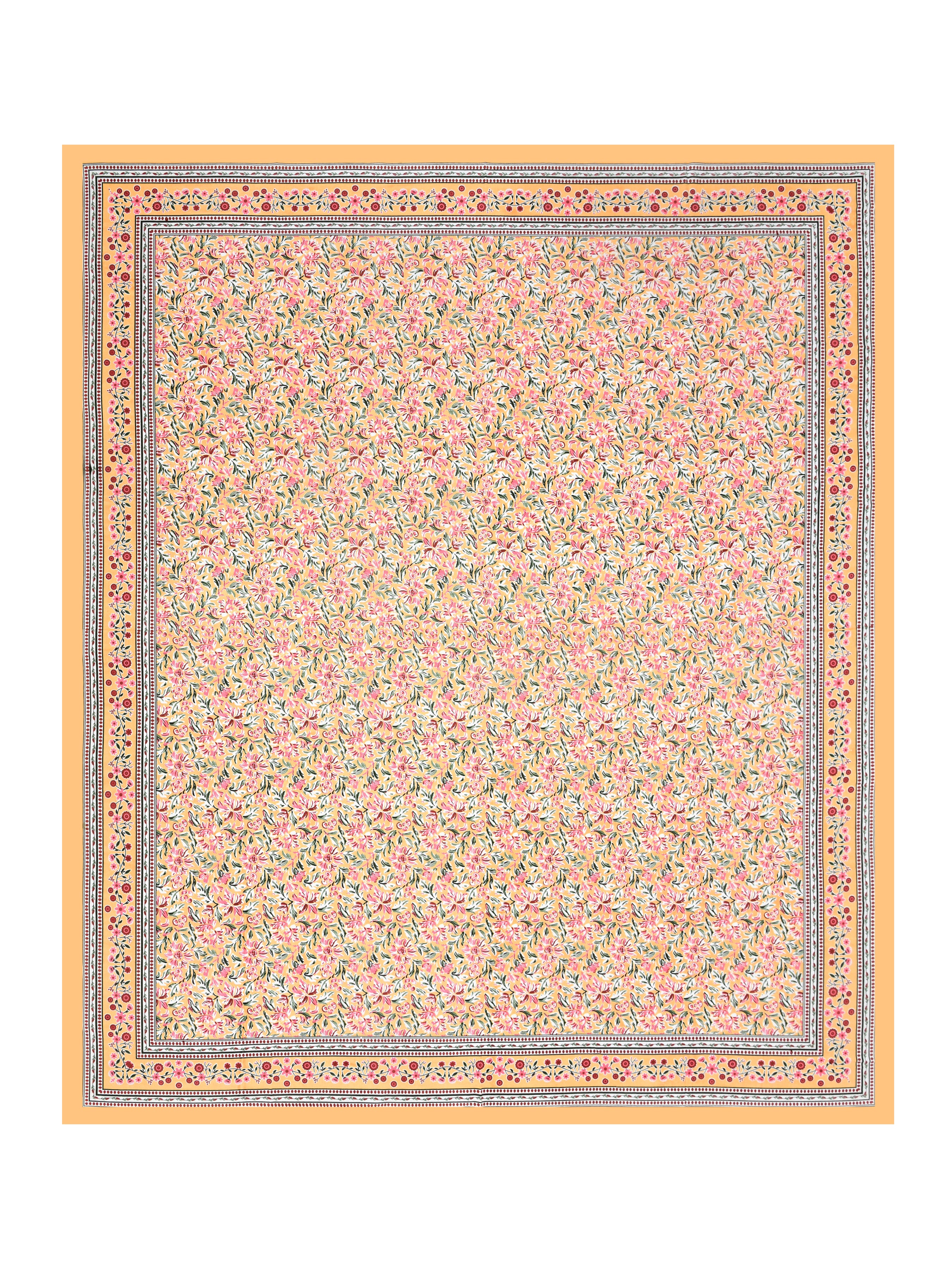 Floral Print Cotton Double King Bedsheet with 2 Pillow Covers