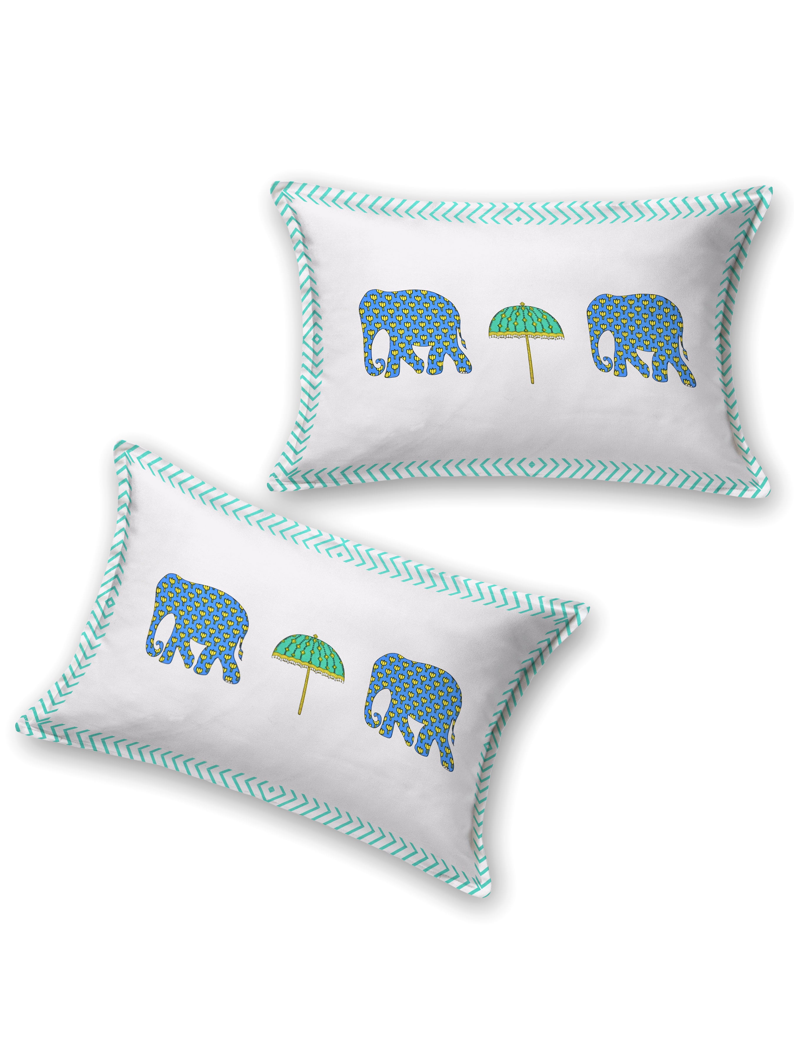 Extra Soft Percale Cotton Super King Handblock Print Bedsheet with 2 Pillow Covers