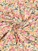 Floral Print Cotton Double King Bedsheet with 2 Pillow Covers