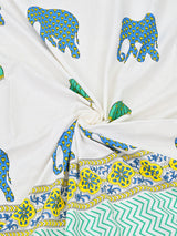 Extra Soft Percale Cotton Super King Handblock Print Bedsheet with 2 Pillow Covers