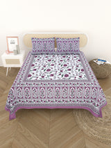 Cotton Printed Bedsheet with 2 Pillow Covers - (108 x 108 Inch)