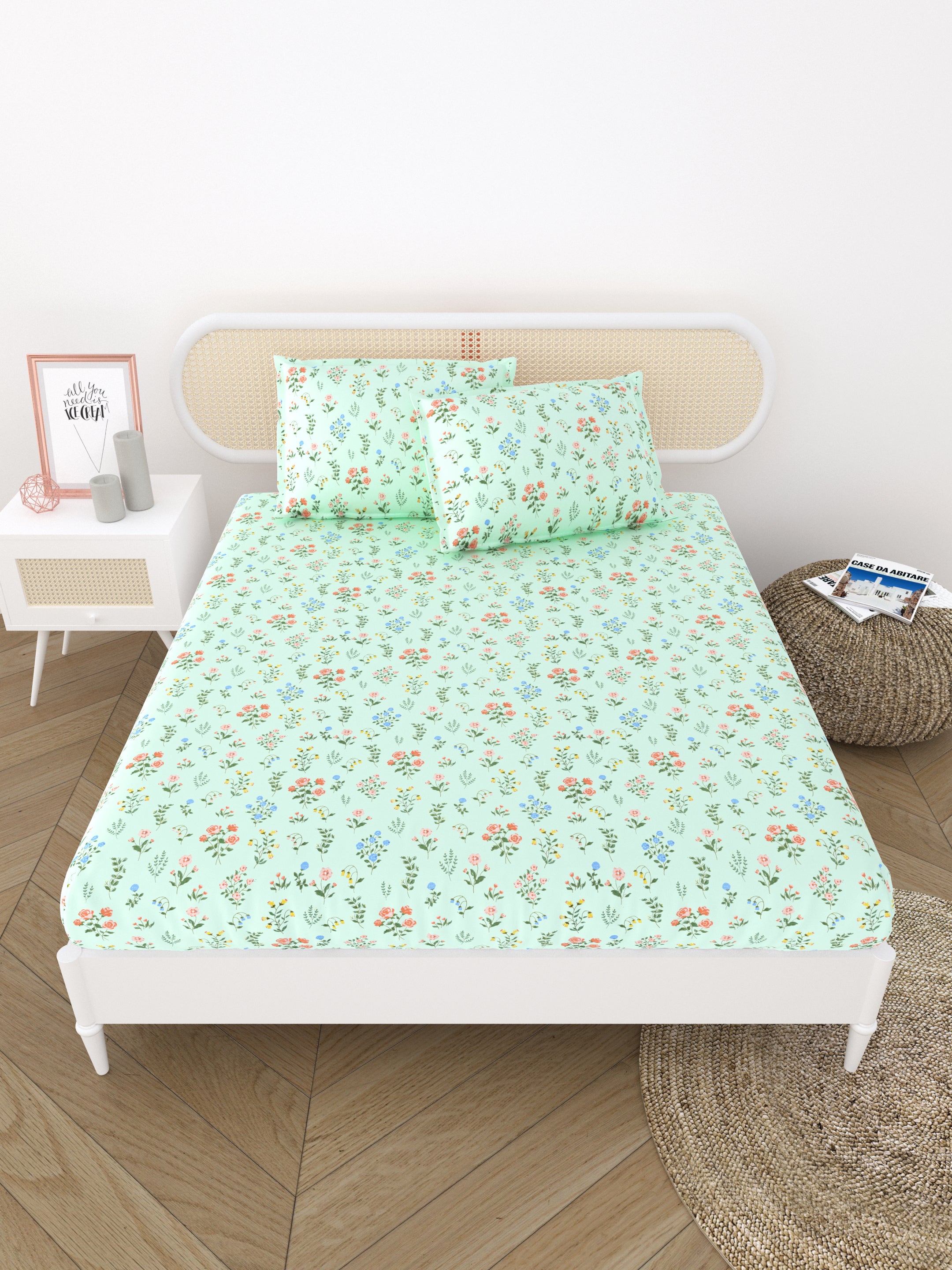 Bedsheet Value Gift Box | 1 Double Polycotton Bedsheet & 2 Pillow Covers