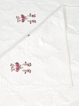 Quilted Floral Printed Reversible Bedcover with 2 Pillow Covers