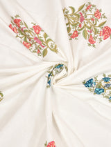 Extra Soft Percale Cotton Double King Handblock Print Bedsheet with 2 Pillow Covers