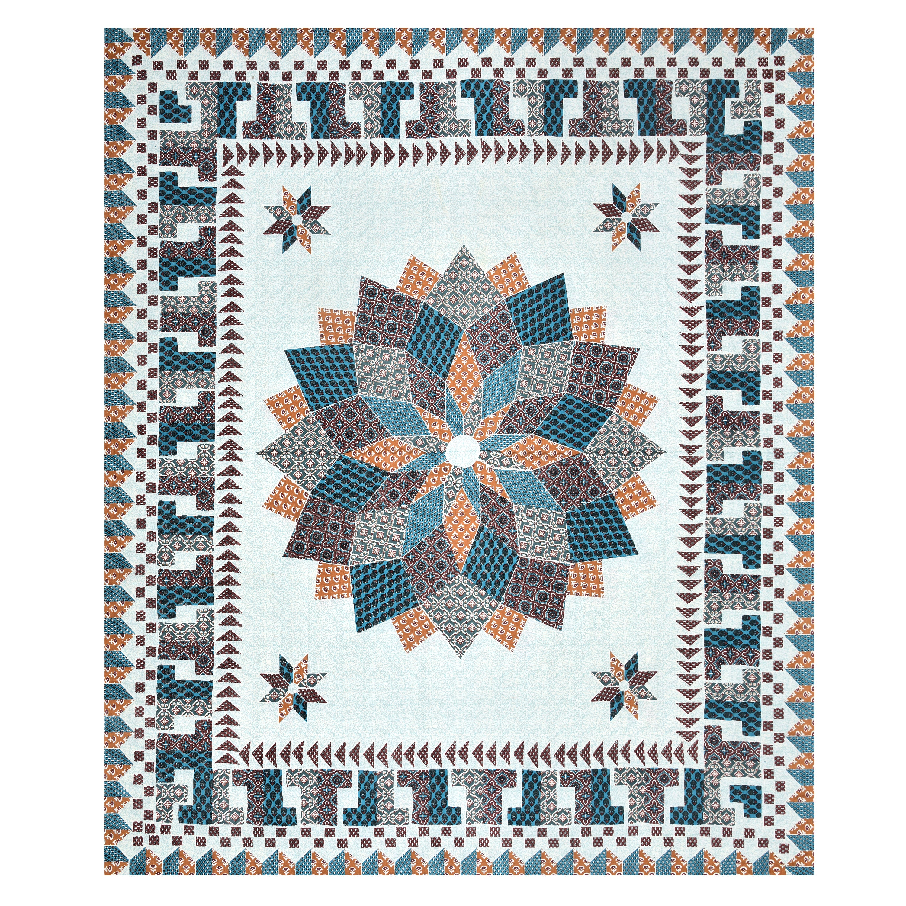Floral Print Cotton Double King Bedsheet with 2 Pillow Covers