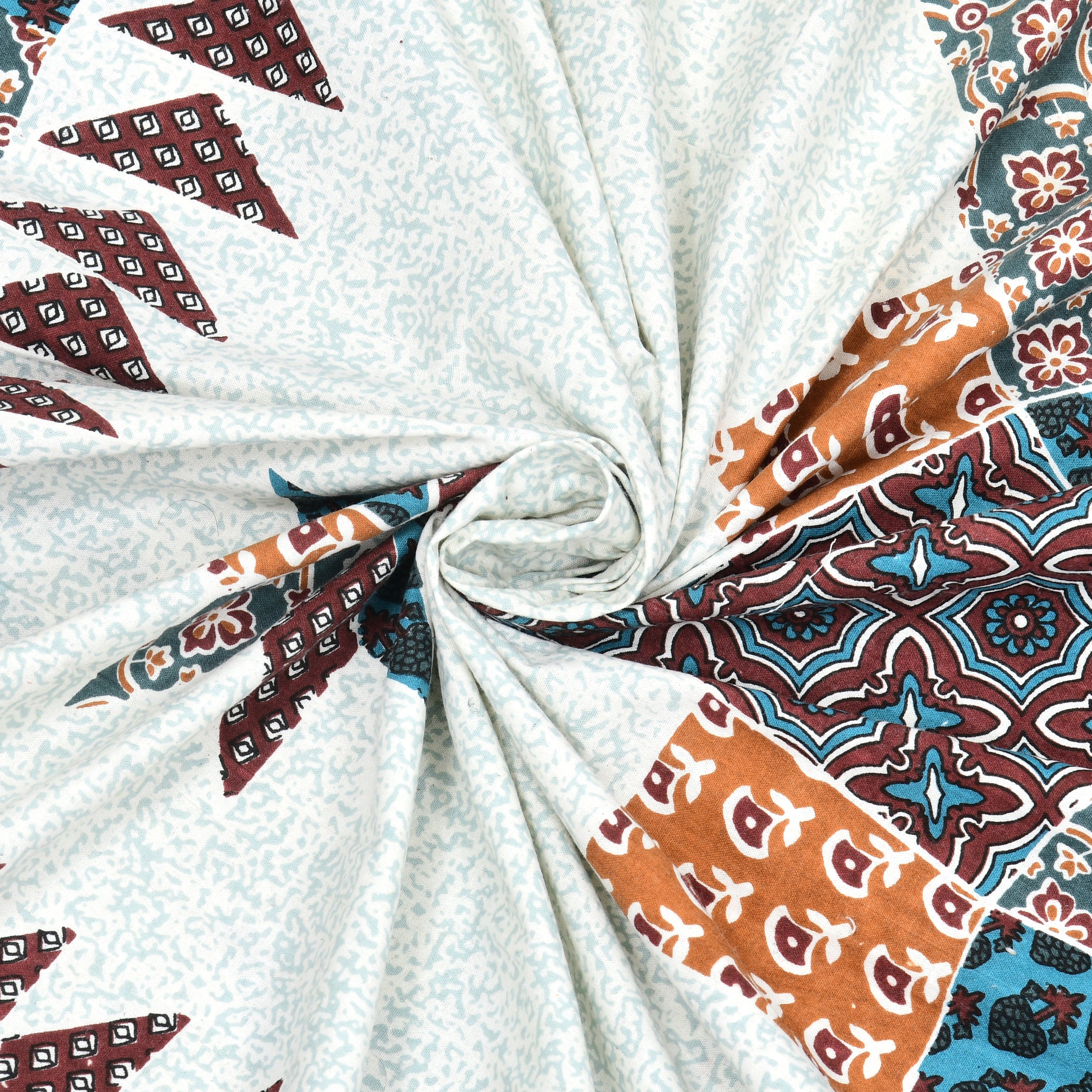 Rakhi Gift Box – Double Cotton Bedsheet, 2 Rakhi & 6 Beaded Coasters