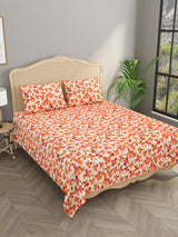 Floral Print Super King Cotton Bedsheet with 2 Pillow Covers