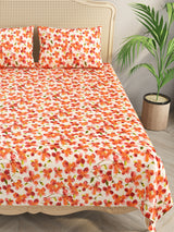 Floral Print Super King Cotton Bedsheet with 2 Pillow Covers