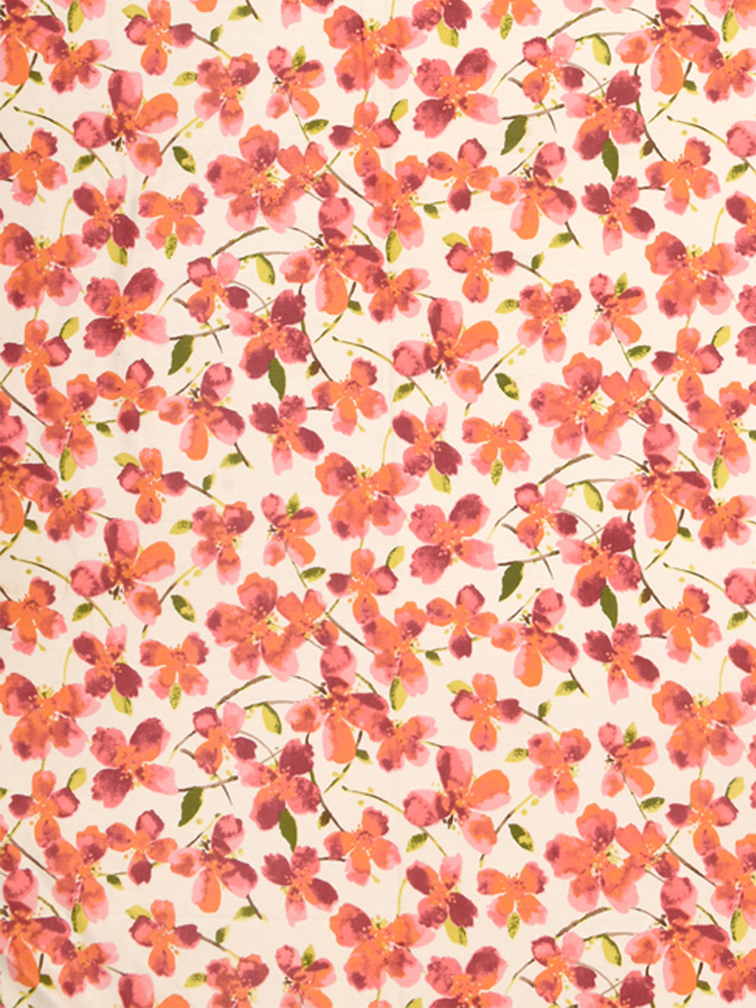 Floral Print Super King Cotton Bedsheet with 2 Pillow Covers