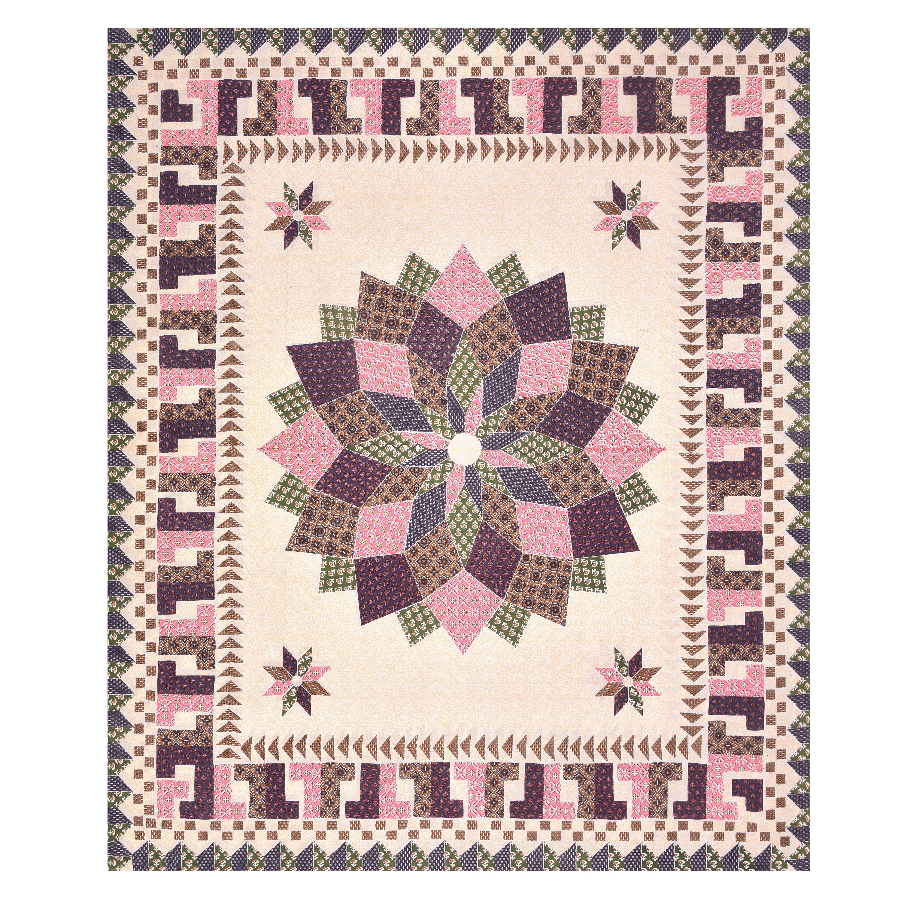 Floral Print Cotton Double King Bedsheet with 2 Pillow Covers