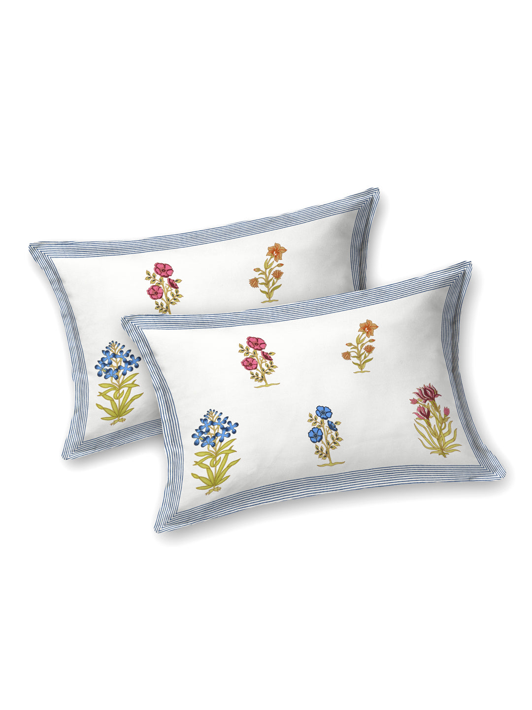 Floral Print Cotton Double King Bedsheet with 2 Pillow Covers