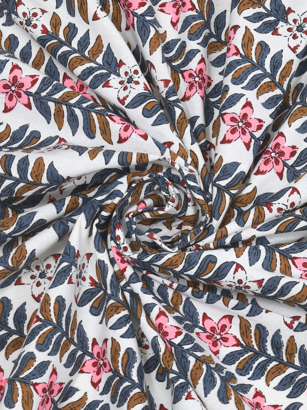 Floral Print Cotton Double King Bedsheet with 2 Pillow Covers