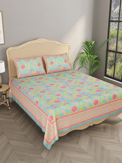 Double King Bedsheet with 2 Pillow Covers no