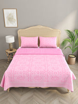 Applique cut work cotton  Bedcover with 2 Pillow Covers