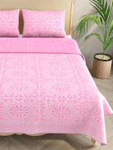Applique cut work cotton  Bedcover with 2 Pillow Covers