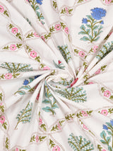 Cotton Super King Handblock Print Bedsheet with 2 Pillow Covers