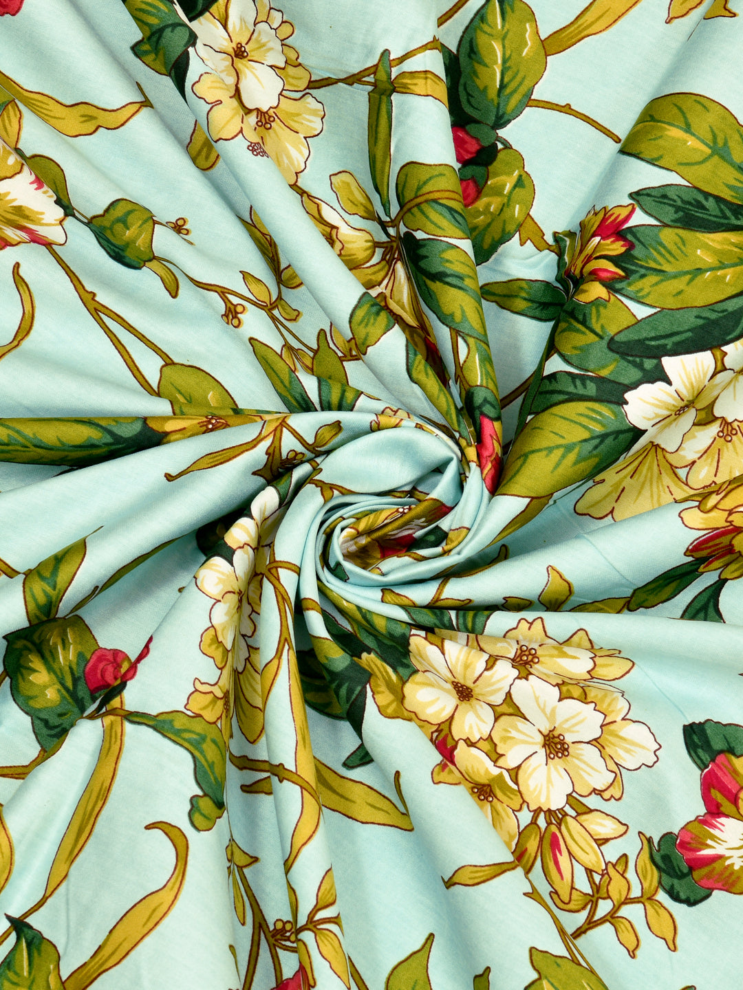 Premium Glaze Cotton Floral Print Super King Bedsheet with 2 Pillow Covers