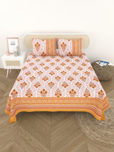 Cotton Printed Bedsheet with 2 Pillow Covers - (108 x 108 Inch)