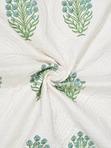 Quilted Floral Printed Reversible Bedcover with 2 Pillow Covers