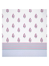 Extra Soft Percale Cotton Super King Handblock Print Bedsheet with 2 Pillow Covers