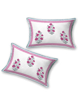 Extra Soft Percale Cotton Super King Handblock Print Bedsheet with 2 Pillow Covers