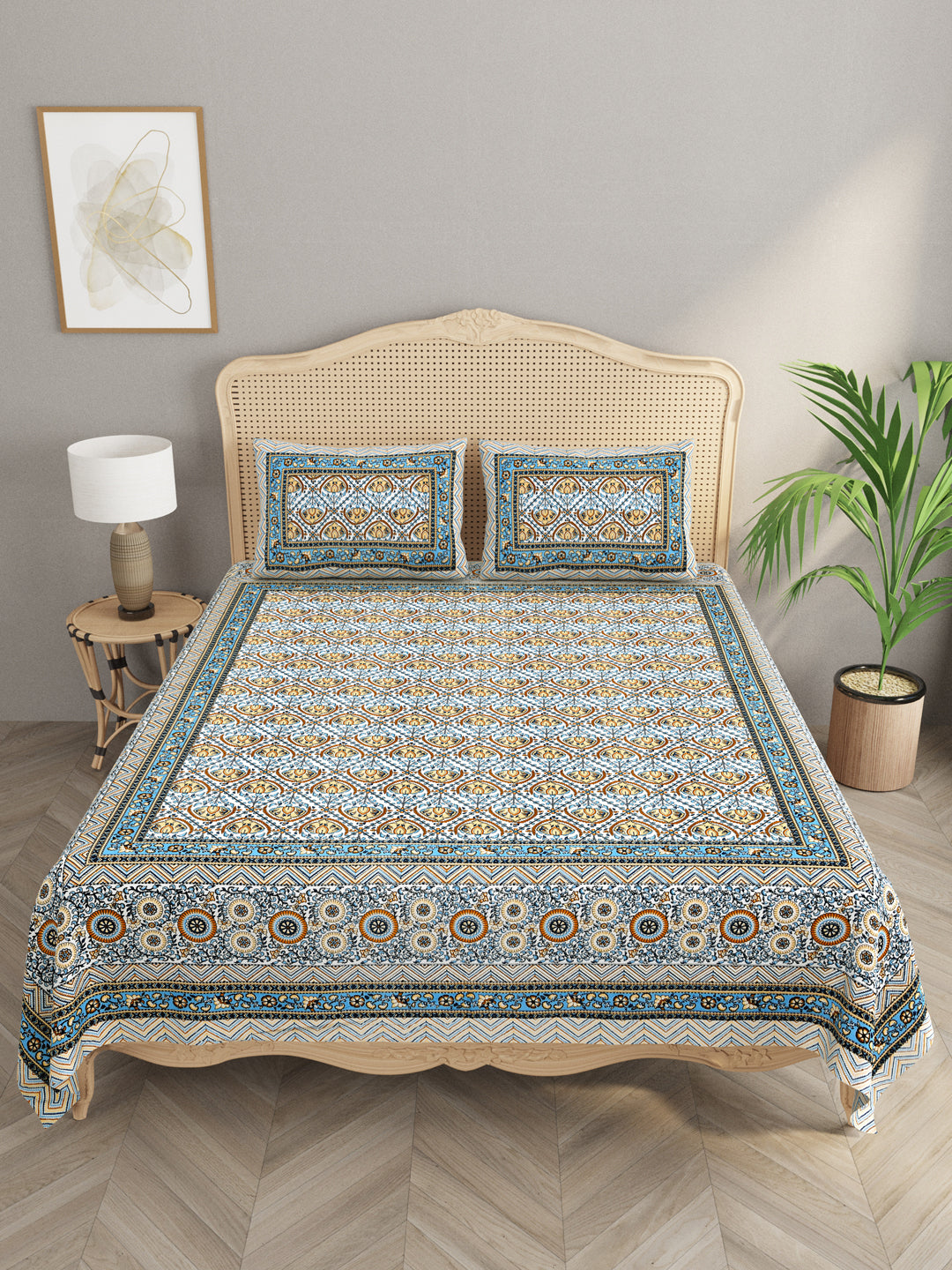Double King Bedsheet with 2 Pillow Covers