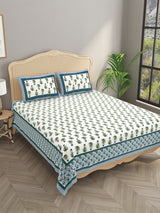 Diwali Gift Box | 1 Double Bedsheet, 1 Pair Door Hanging, 1 Metal Urli, 2 Laddoo Candles