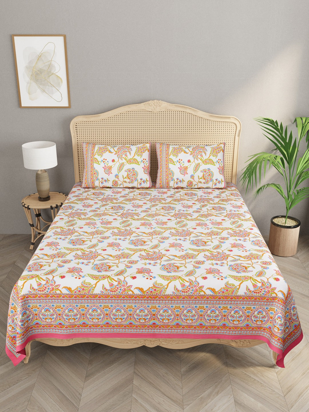 Double King Bedsheet with 2 Pillow Covers