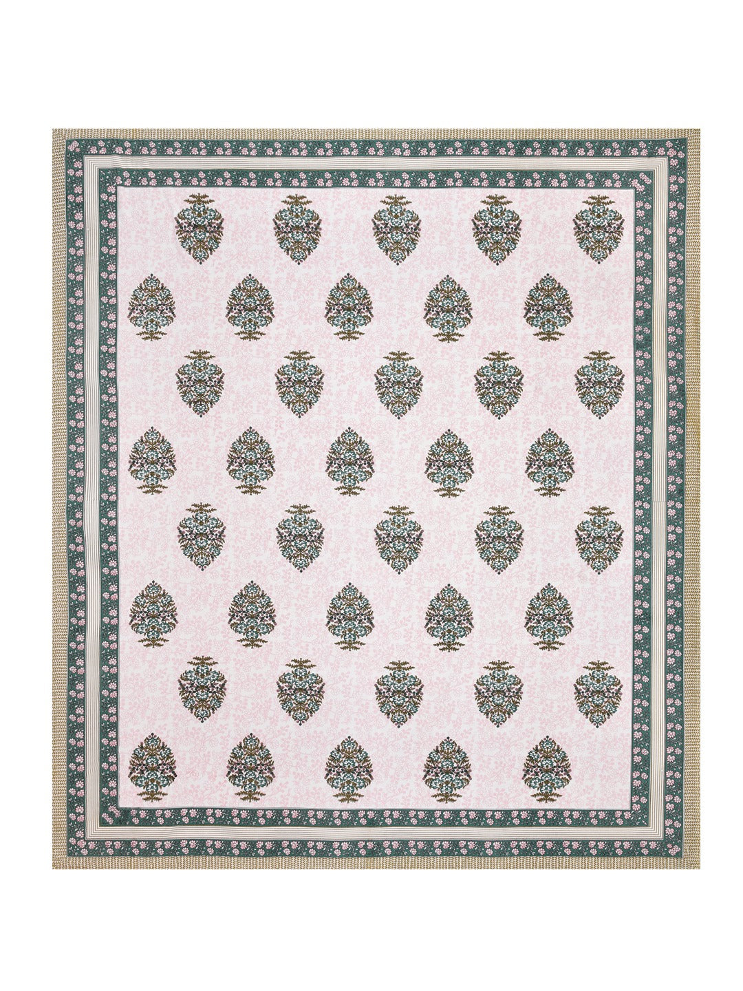 Floral Print Cotton Double King Bedsheet with 2 Pillow Covers