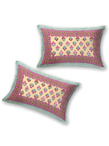 Floral Print Cotton Double King Bedsheet with 2 Pillow Covers