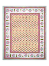 Floral Print Cotton Double King Bedsheet with 2 Pillow Covers