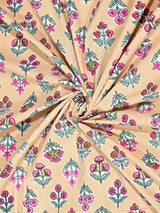 Floral Print Cotton Double King Bedsheet with 2 Pillow Covers
