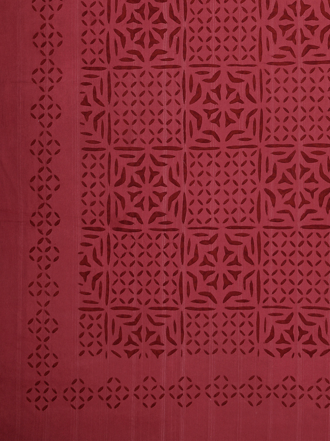 Applique cut work cotton  Bedcover with 2 Pillow Covers