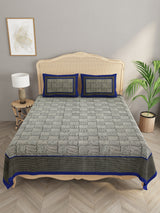 Cotton Double King Bedsheet with 2 Pillow Covers