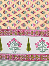 Floral Print Cotton Double King Bedsheet with 2 Pillow Covers
