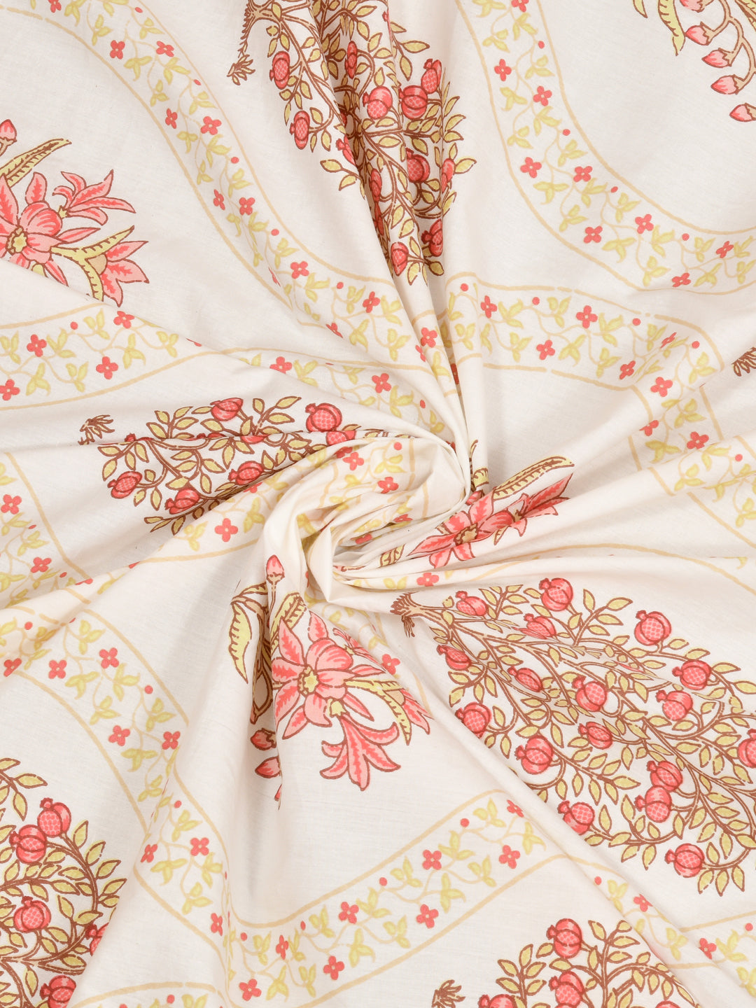 Extra Soft Percale Cotton Double King Floral Print Bedsheet with 2 Pillow Covers