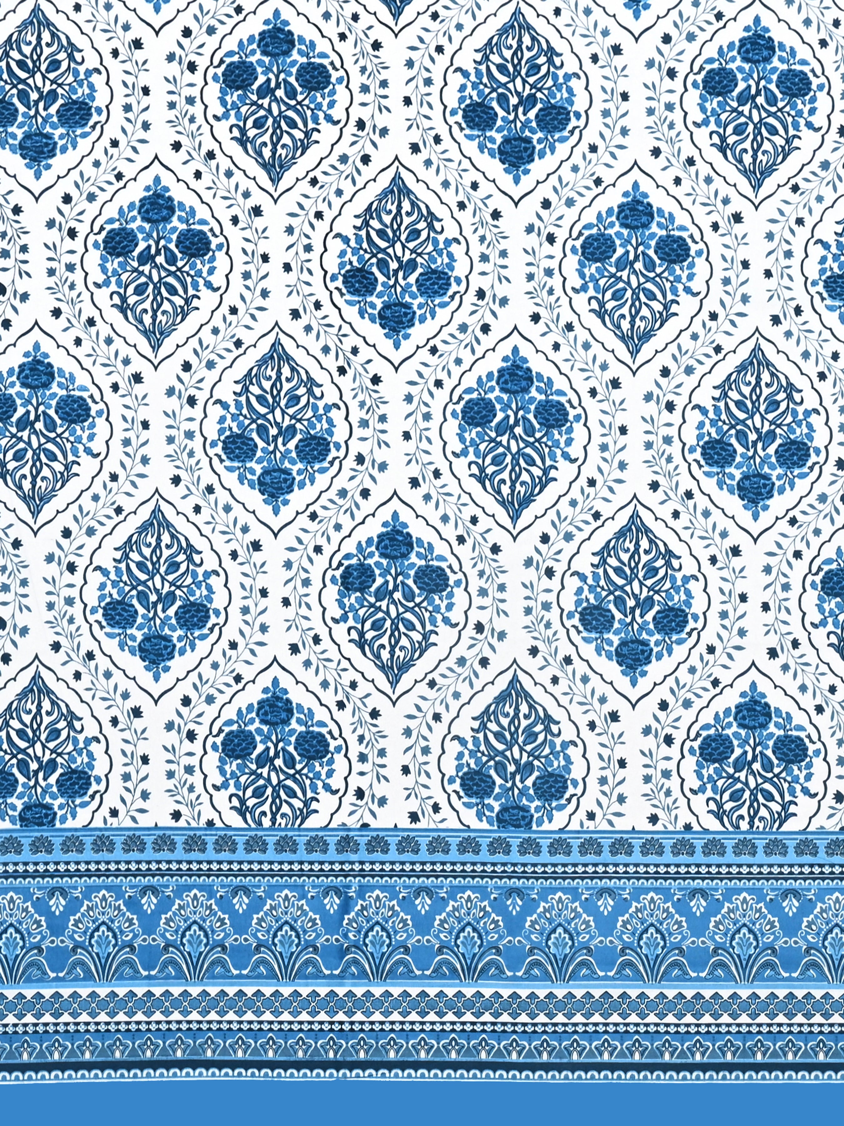 Cotton Printed Bedsheet with 2 Pillow Covers - (108 x 108 Inch)