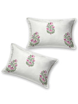 Quilted Floral Printed Reversible Bedcover with 2 Pillow Covers