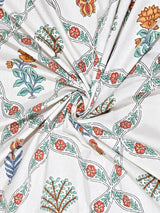 Floral Print Cotton Double King Bedsheet with 2 Pillow Covers