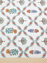 Floral Print Cotton Double King Bedsheet with 2 Pillow Covers