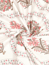 Extra Soft Percale Cotton Double King Floral Print Bedsheet with 2 Pillow Covers
