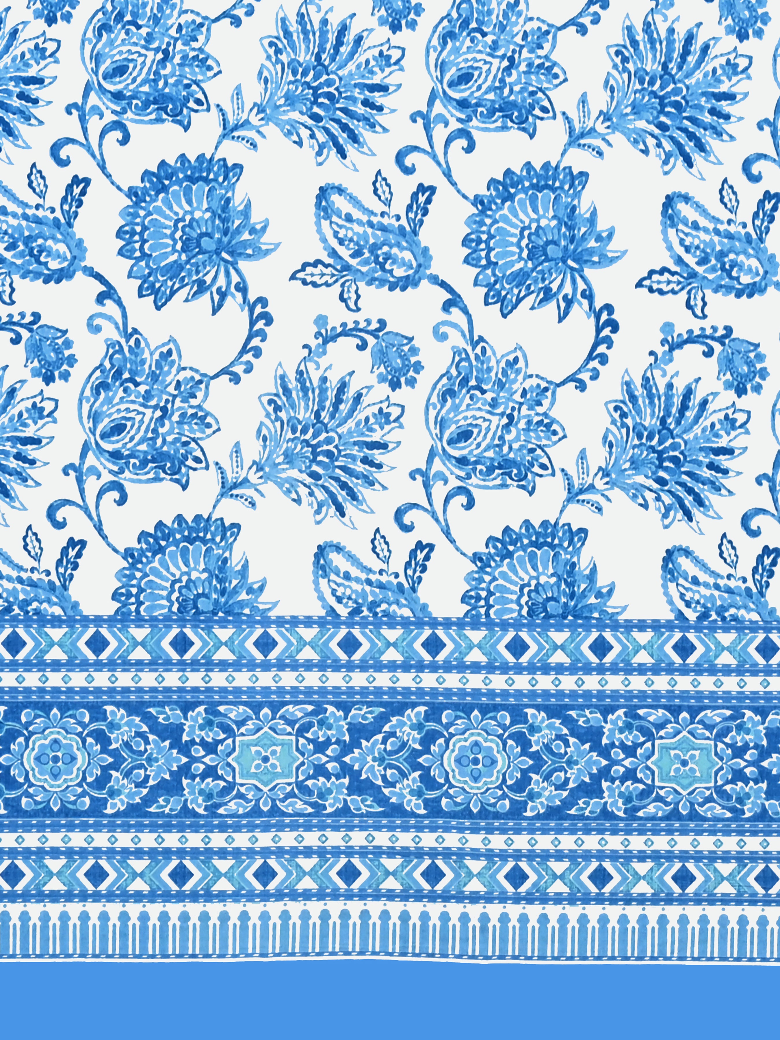 Cotton Printed Bedsheet with 2 Pillow Covers - (108 x 108 Inch)