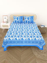 Cotton Printed Bedsheet with 2 Pillow Covers - (108 x 108 Inch)