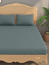 Luxury 400 TC Solid Cotton Bedsheet – 108 x 108 Inches with 2 Pillow Covers | Premium Cotton Comfort