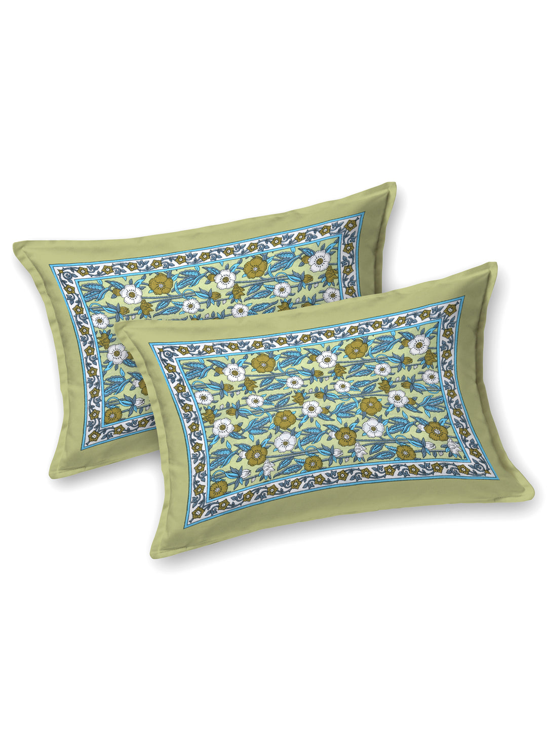 Floral Print Cotton Double King Bedsheet with 2 Pillow Covers