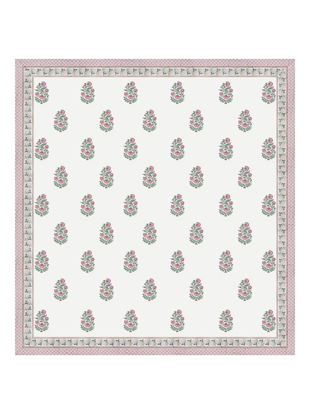 Extra Soft Percale Cotton Super King Handblock Print Bedsheet with 2 Pillow Covers + 1 Sham Pillow Cover
