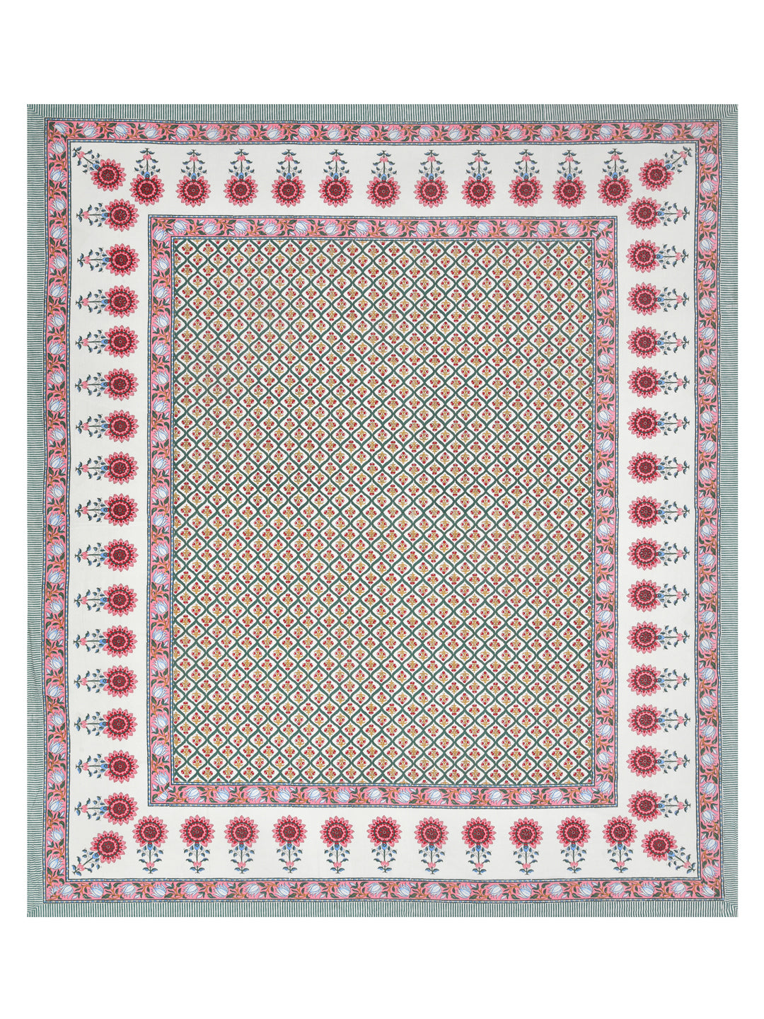 Diwali Gift Box | 1 Double Bedsheet, 1 Pair Door Hanging, 1 Metal Urli, 2 Laddoo Candles